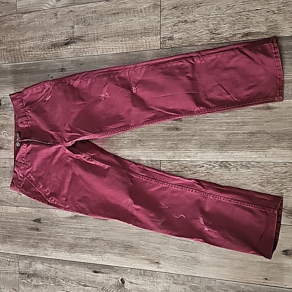 Stylish Burgundy Straight Fit  Pants